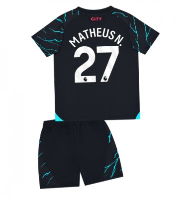 Maillot de foot Manchester City Matheus Nunes #27 Troisième enfant 2023-24 Manches Courte (+ pantalon court)
